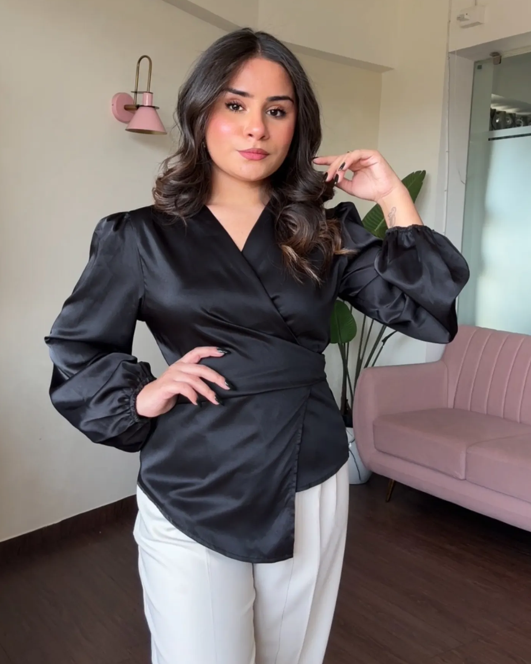 Satin Wrap Shirt