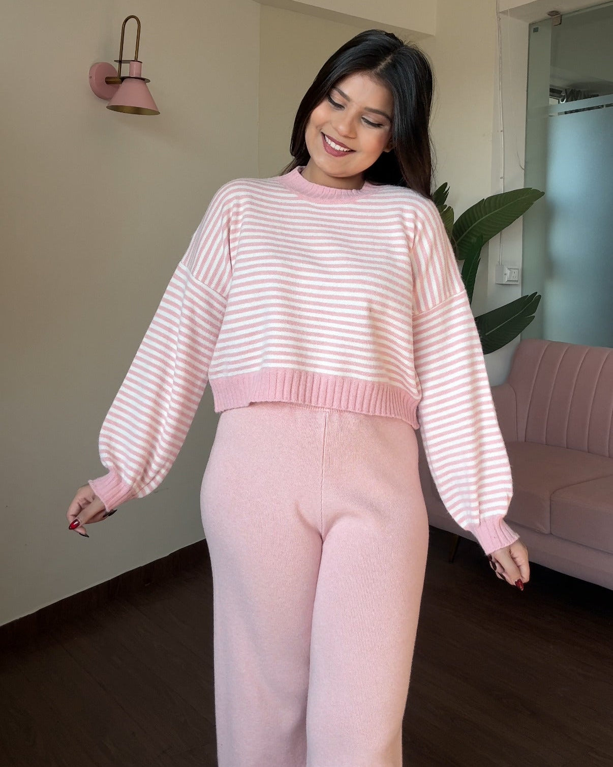 Stripped Baggy Cropped Sweater