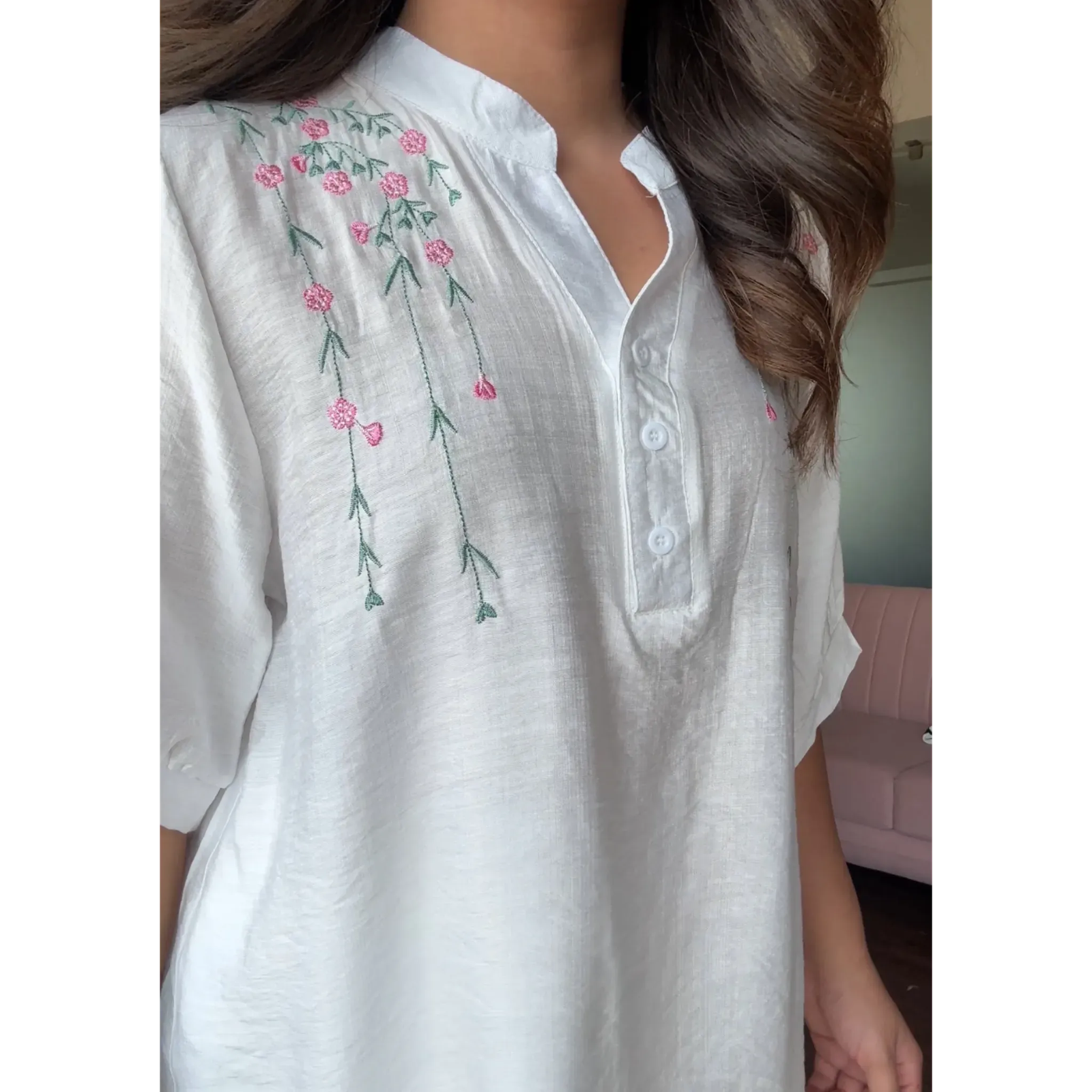 Floral Embroidery Monochrome Summer Co-ord set