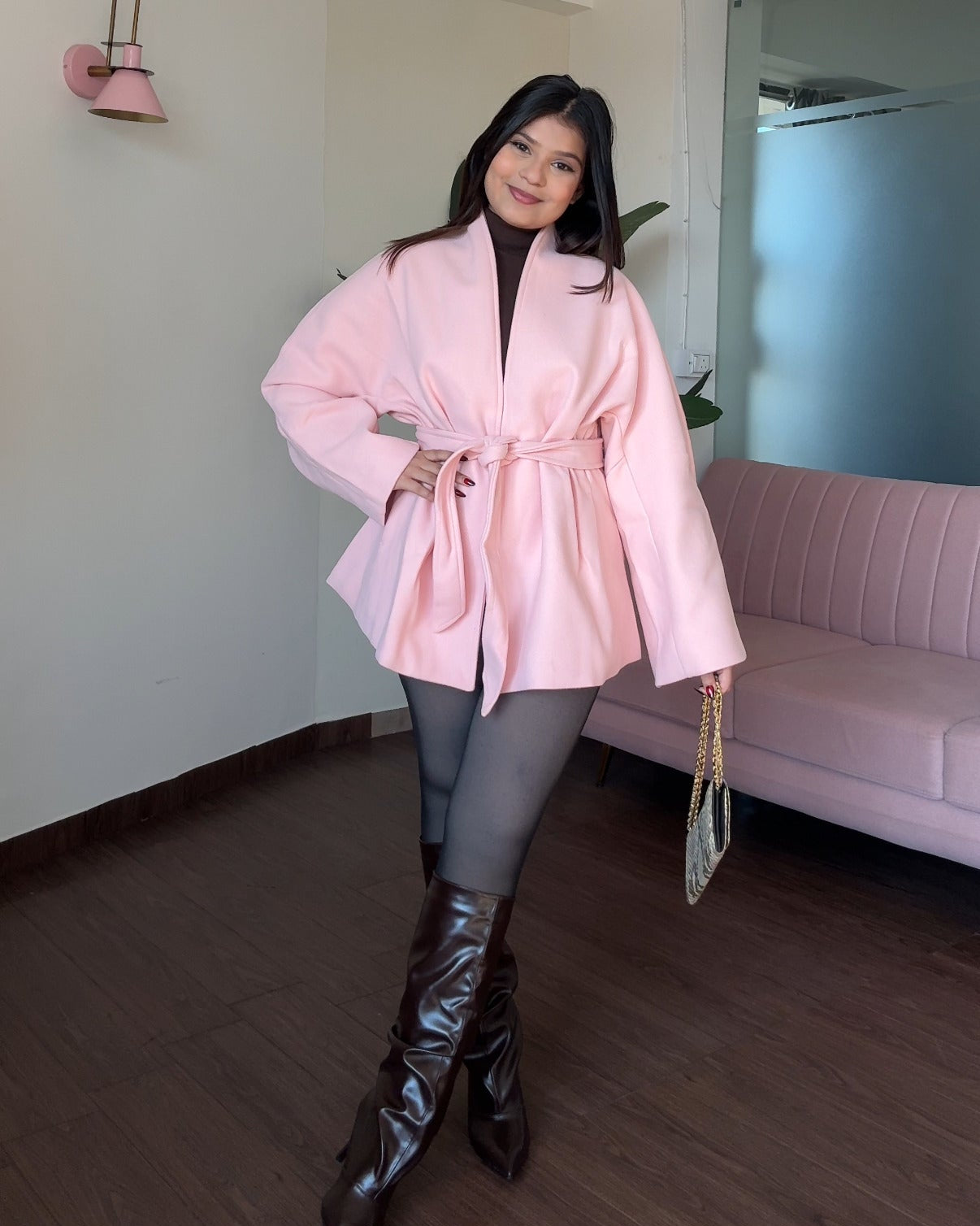Blush Pink Classic Trench Coat