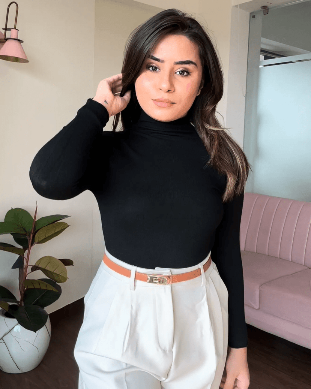 High Neck Bodycon Top