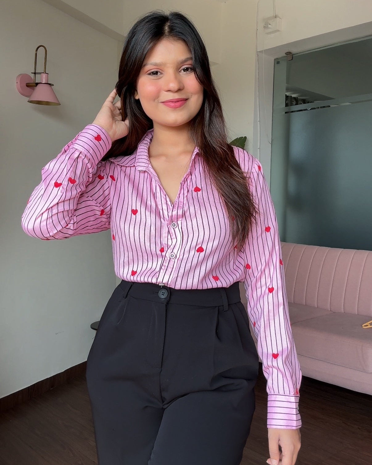 Heart Embroidery Shirt