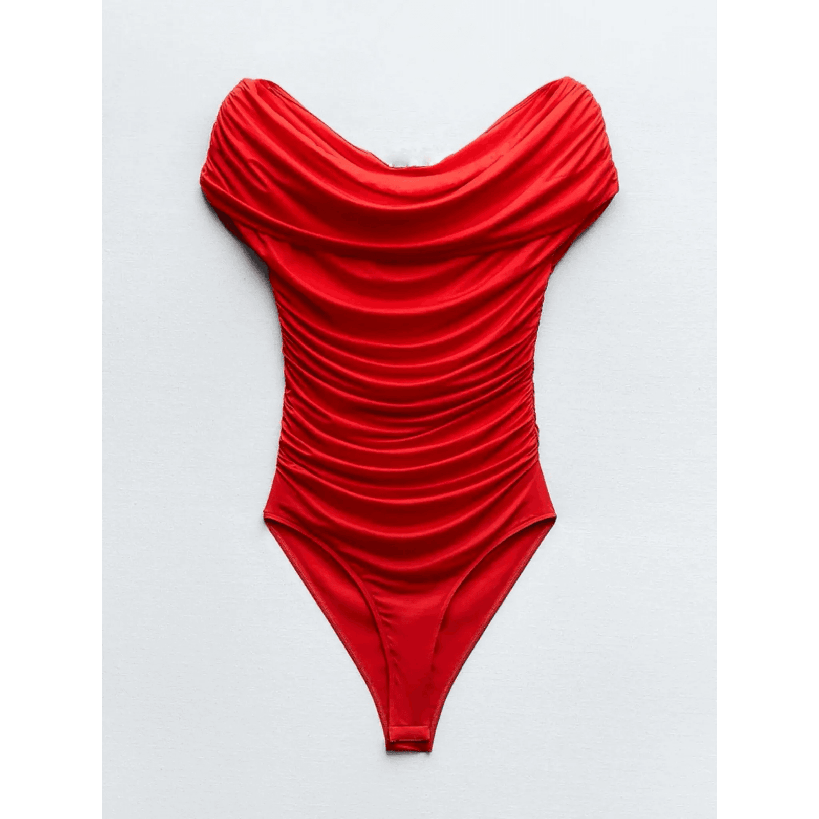 Off-The-Shoulder Draped Bodysuit