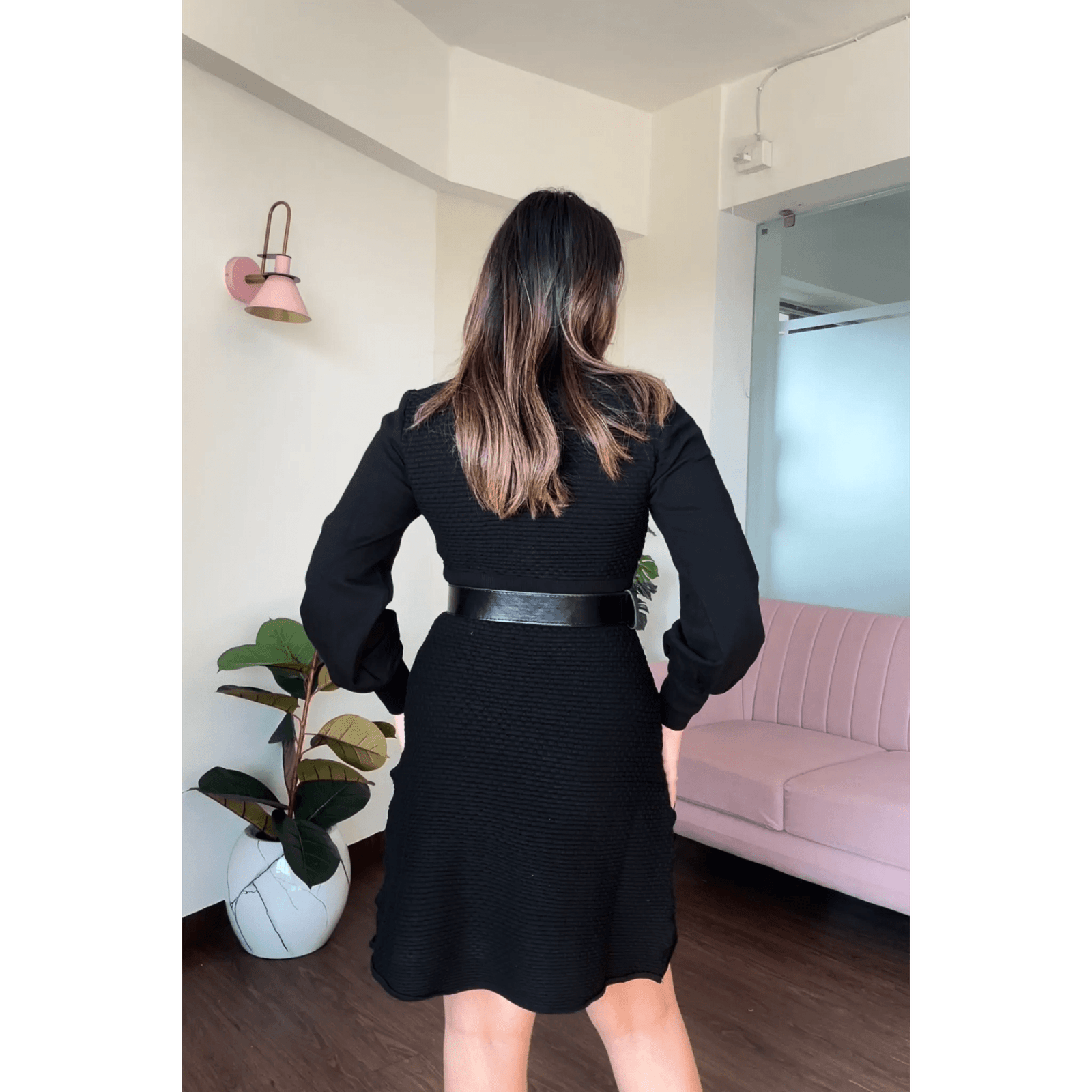 Textured Knitted Winter Dress