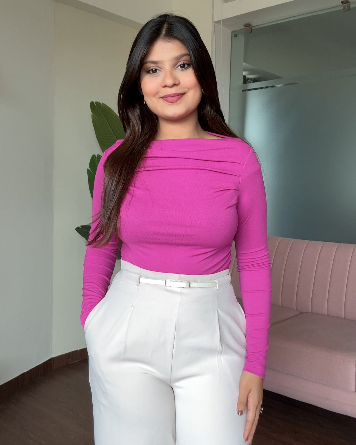 Boat Neck Fitted Top