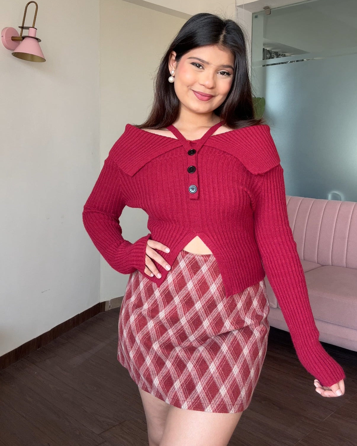 Off Shoulder Detailing Korean Winter Sweater Top