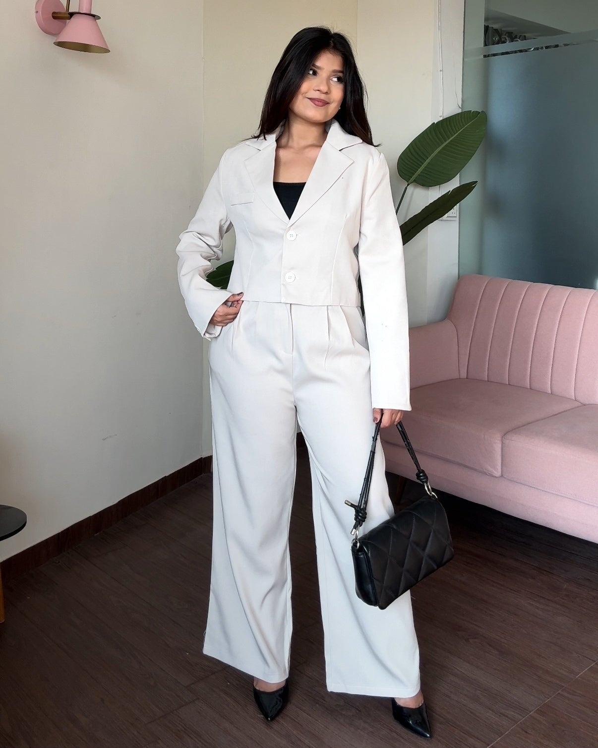 Cropped Blazer And Tailored Pants Formal Set