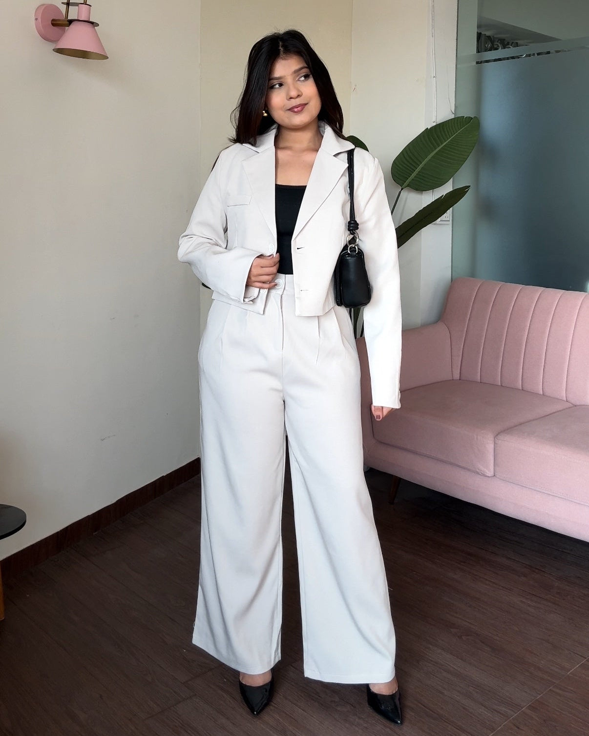 Cropped Blazer And Tailored Pants Formal Set