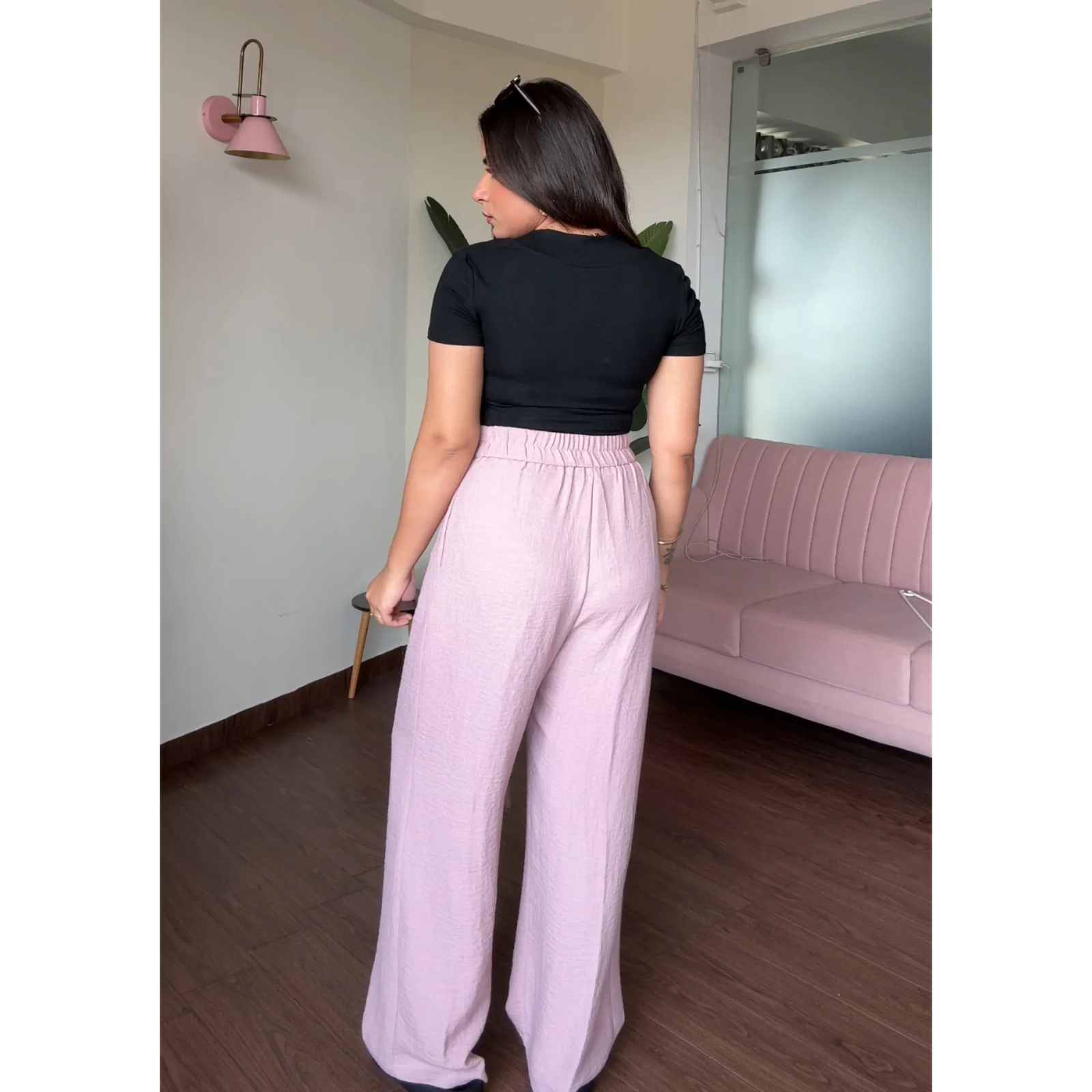 Wide Leg Pleated Linen Trousers
