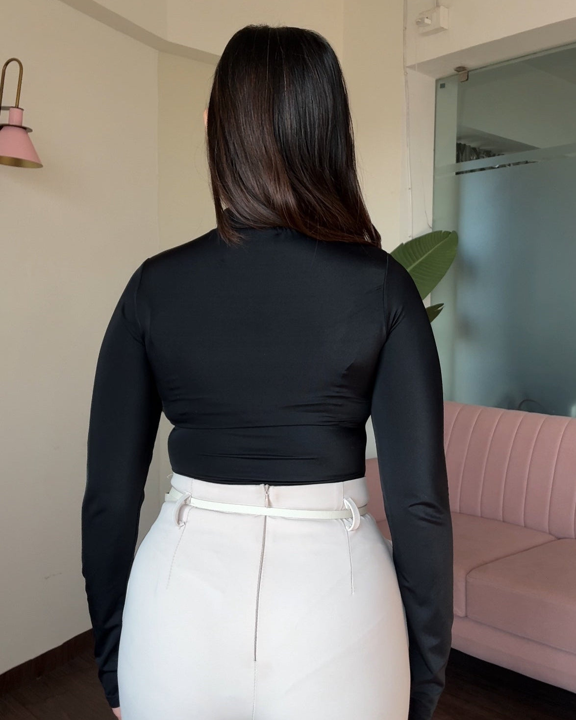 High Neck Cut Out Detailing Bodysuit