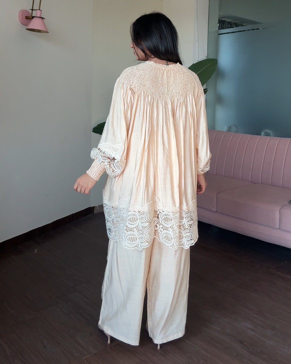 Relaxed Fit Lace Detailing Plus Size Co-ord Set