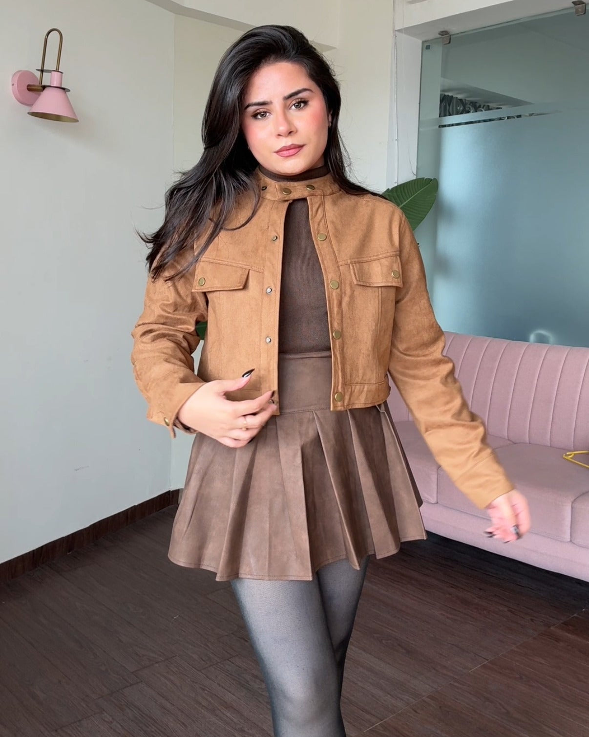 Basic Brown Suede light weight jacket