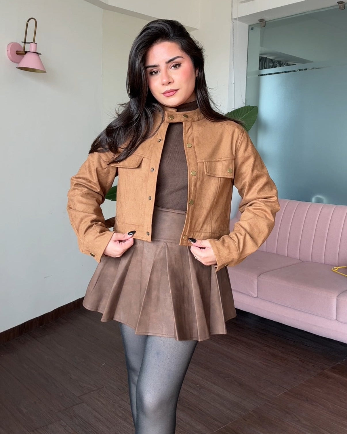 Basic Brown Suede light weight jacket