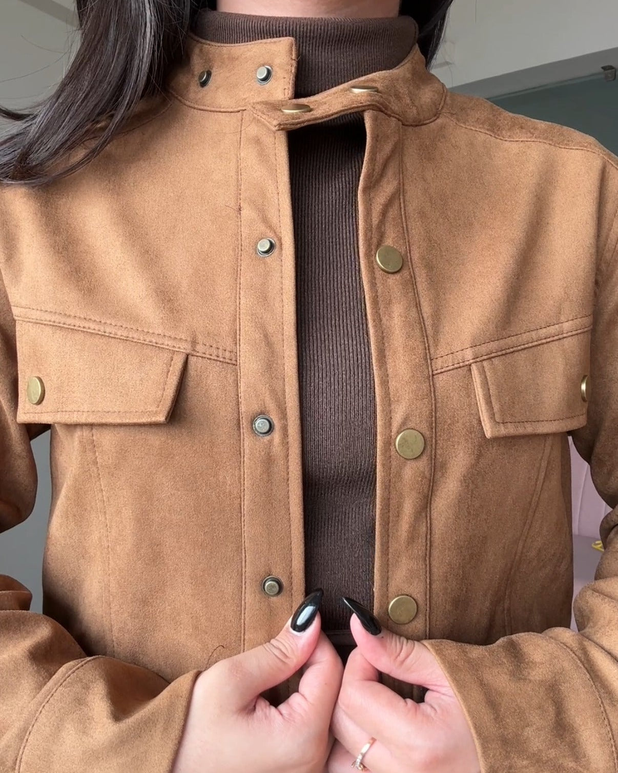 Basic Brown Suede light weight jacket