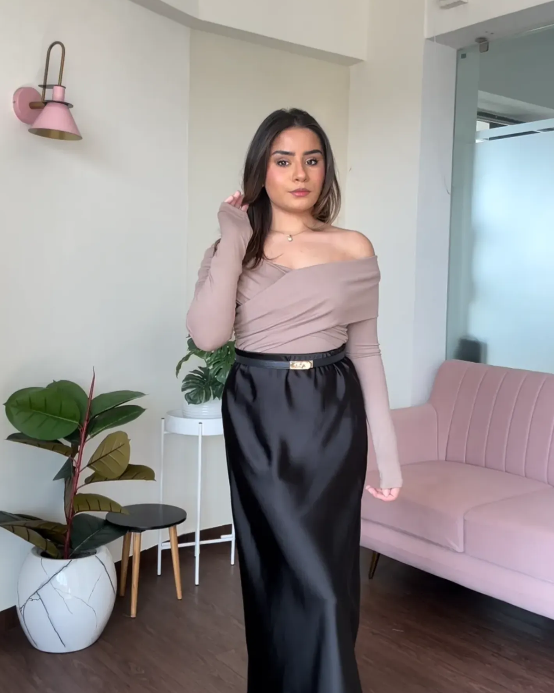 Criss Cross Off Shoulder Full Sleeves Top