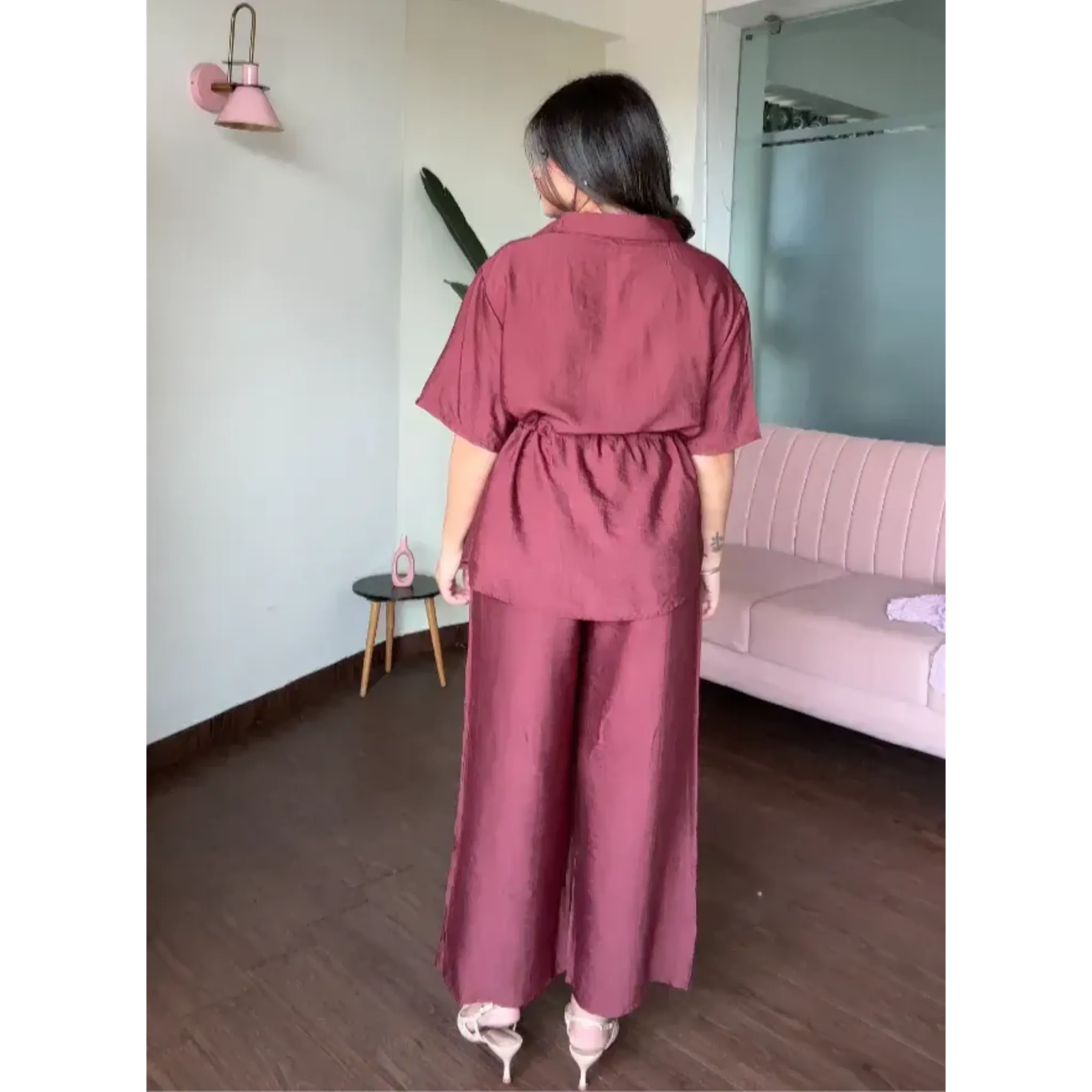Waist Tie Up Modest Work Wear Co-Ord Set