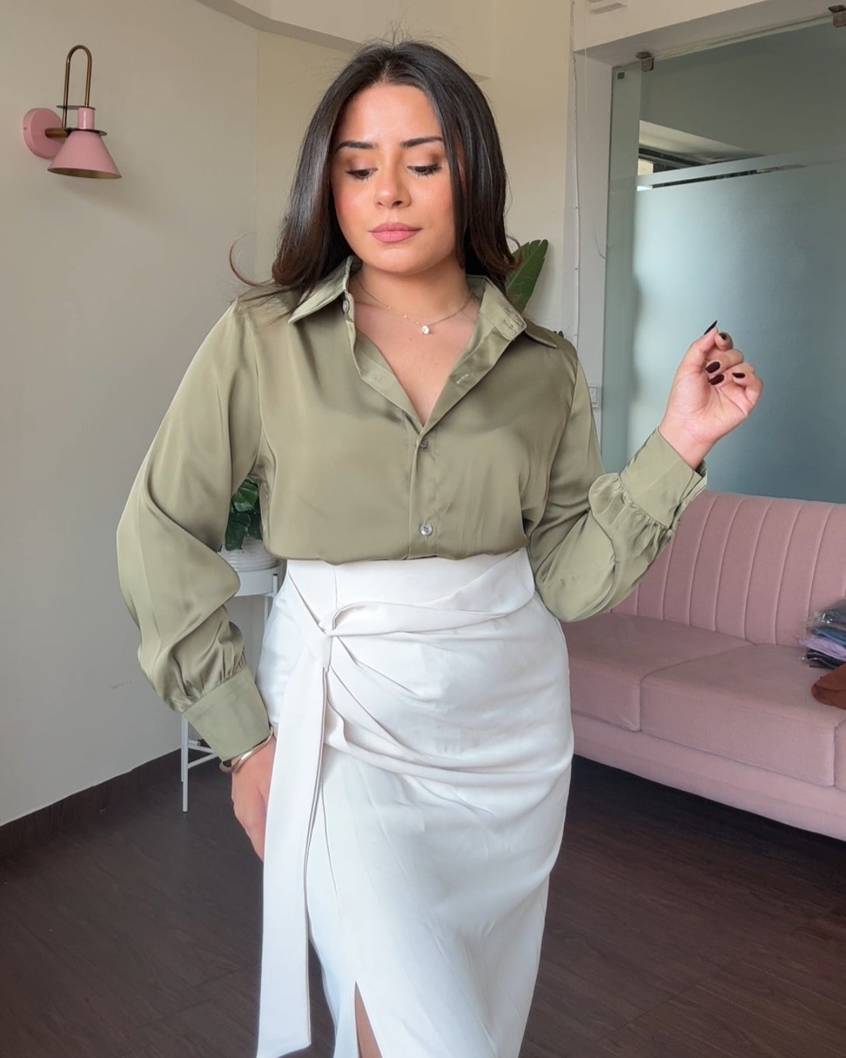Solid Satin Shirt