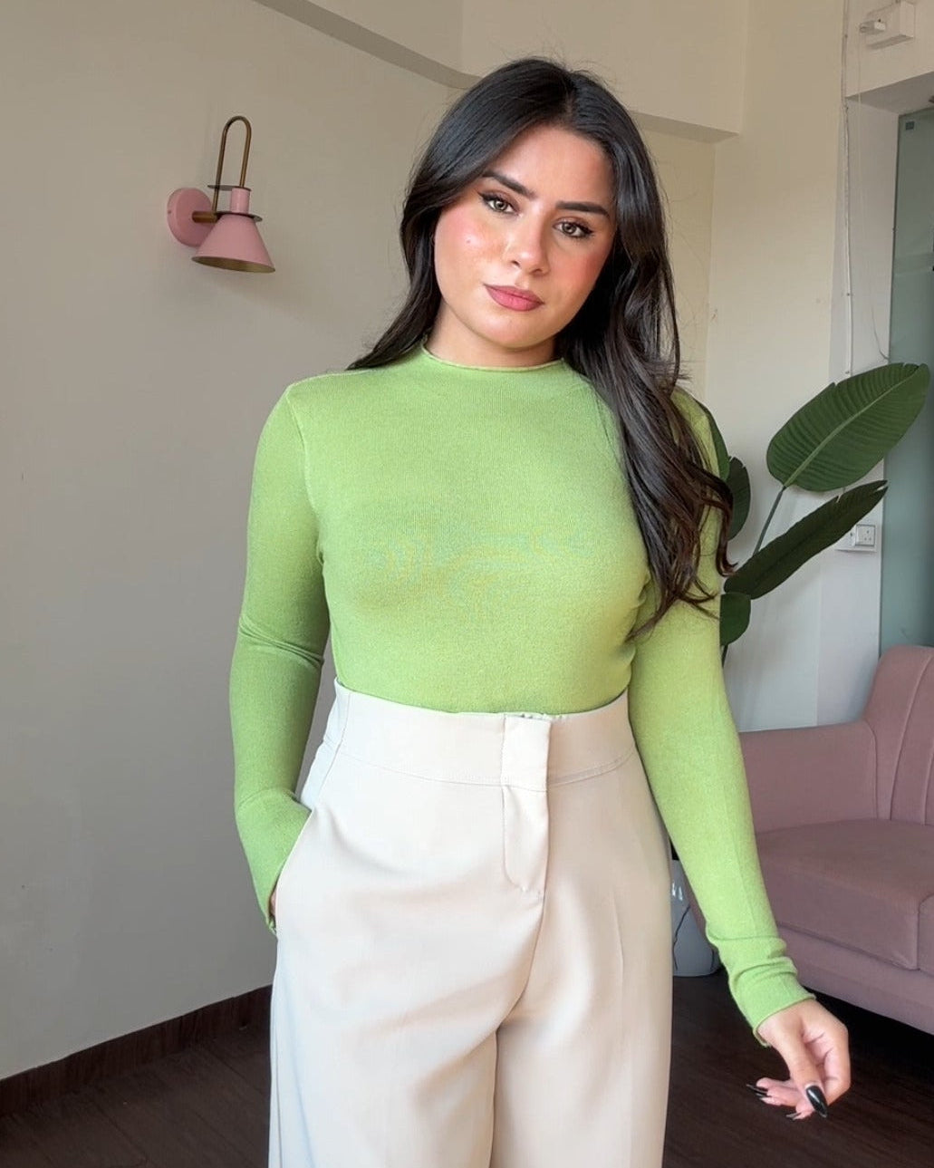 High Neck Bodycon Top