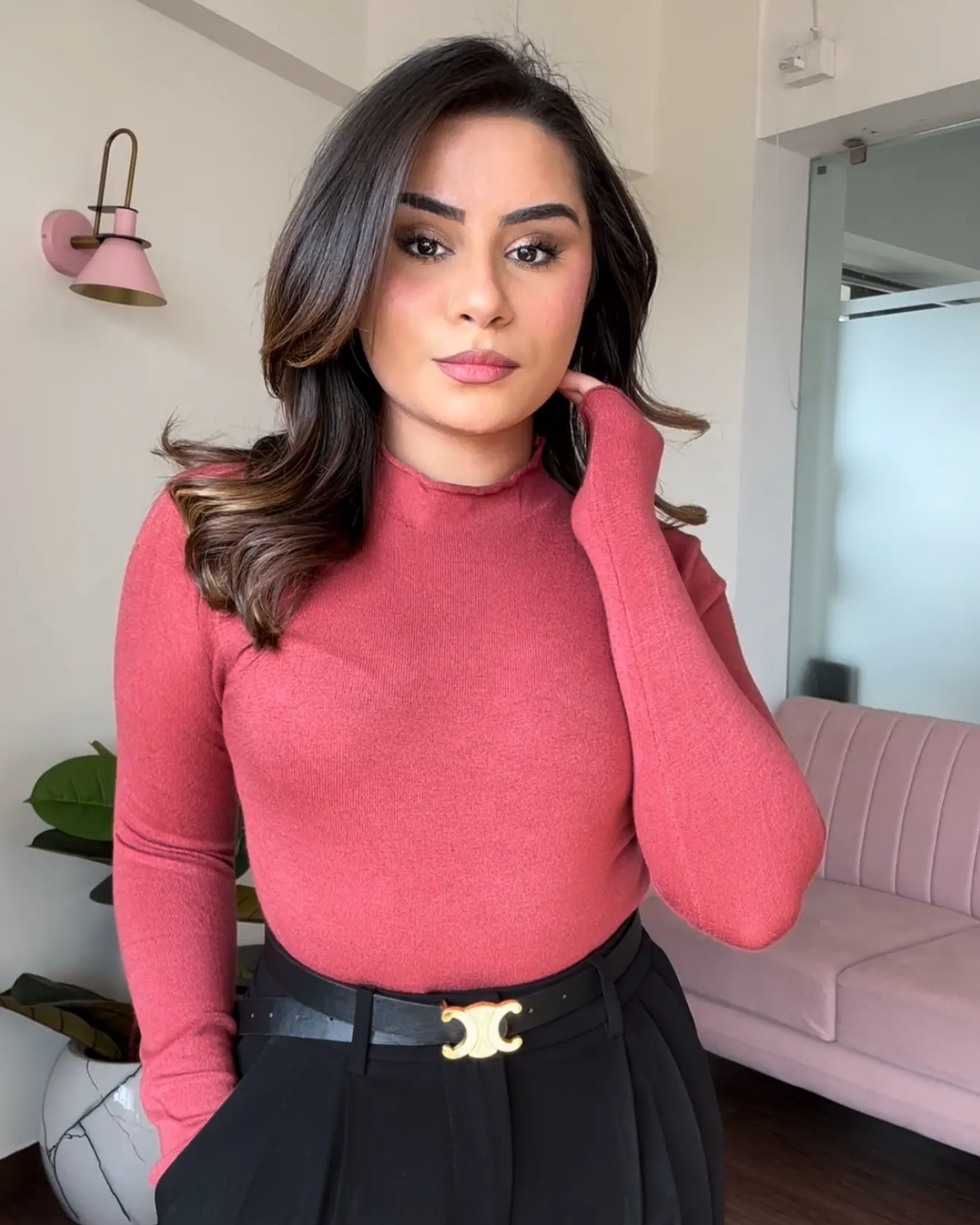 High Neck Bodycon Top