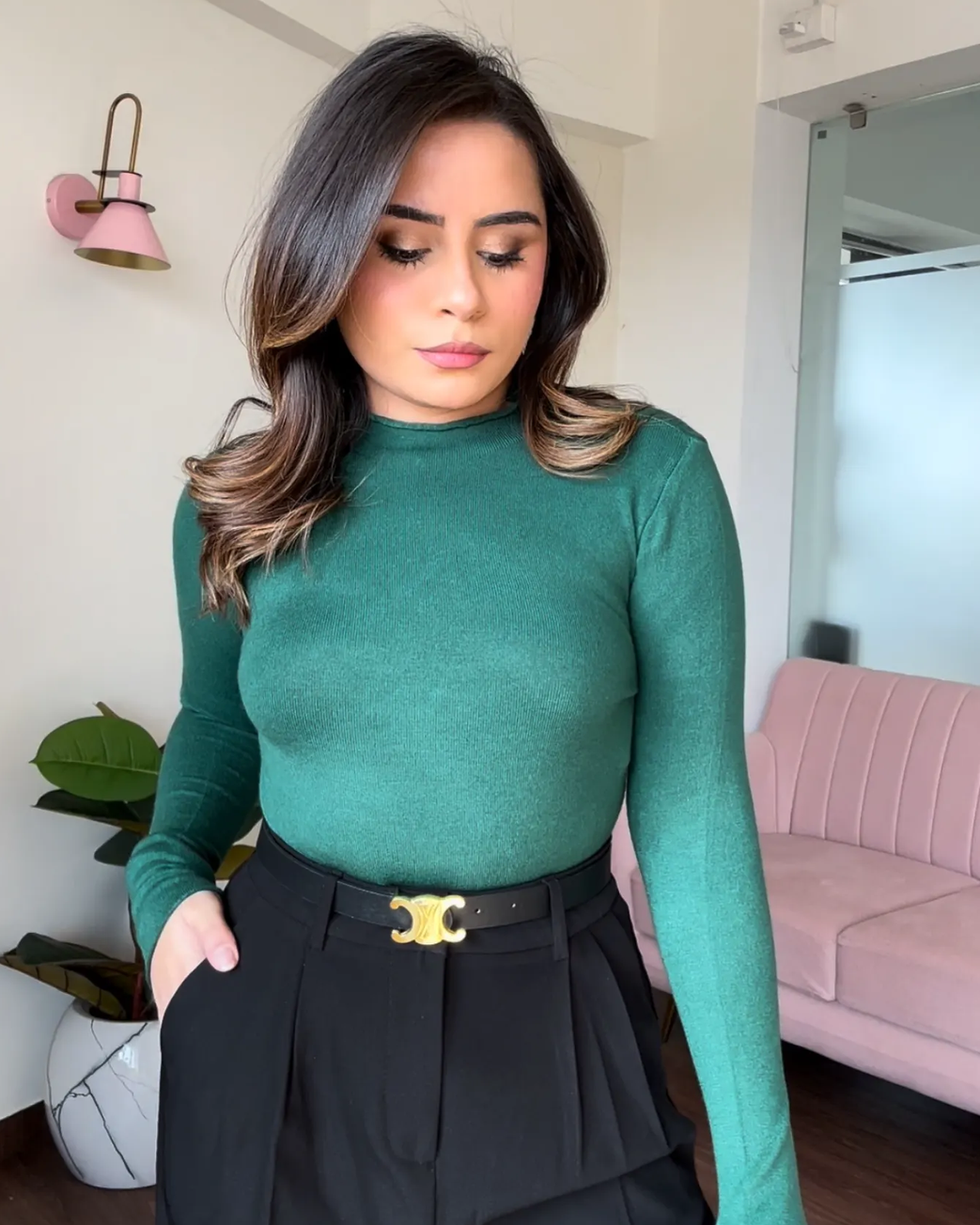 High Neck Bodycon Top