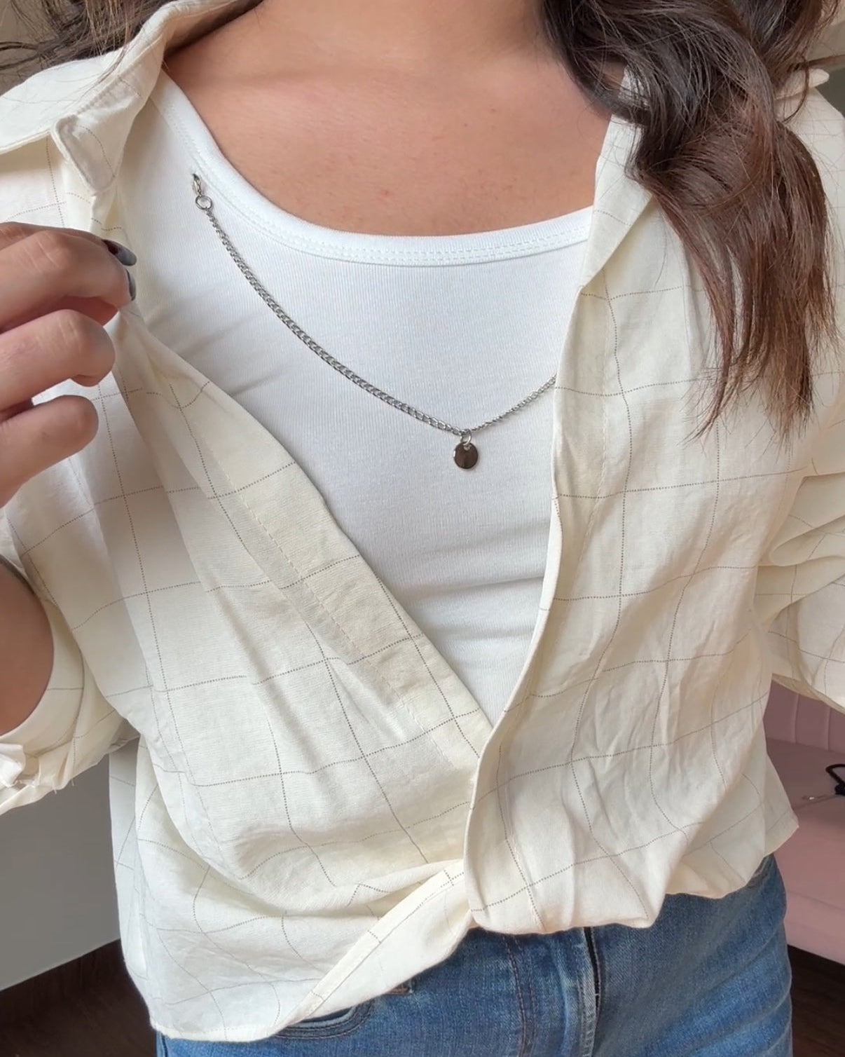 2 Piece Cotton Shirt And Cami Top Set