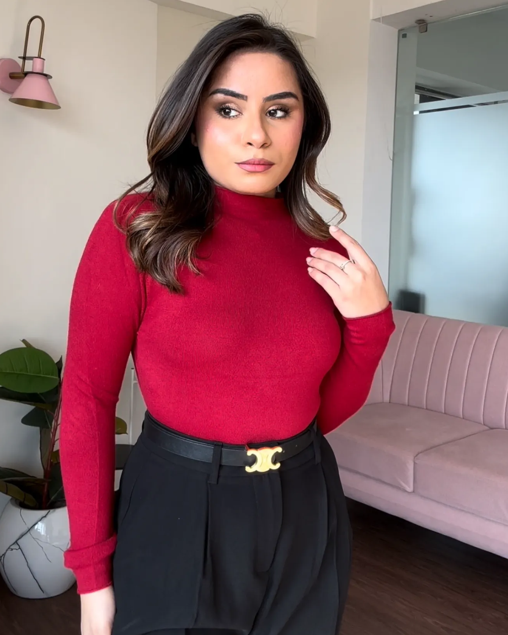 High Neck Bodycon Top