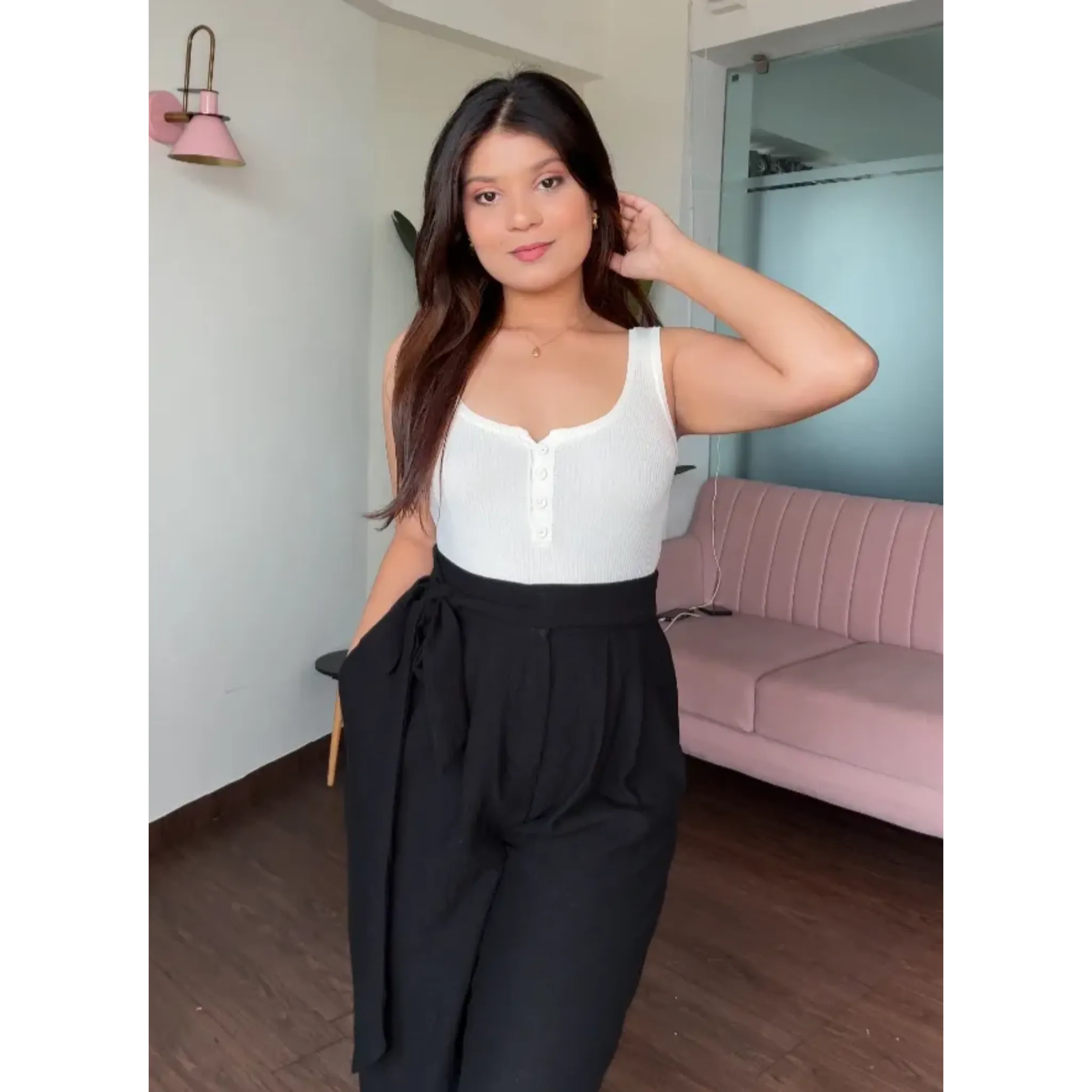 Premium Square Neck Button Up Light  Weight Cami Top