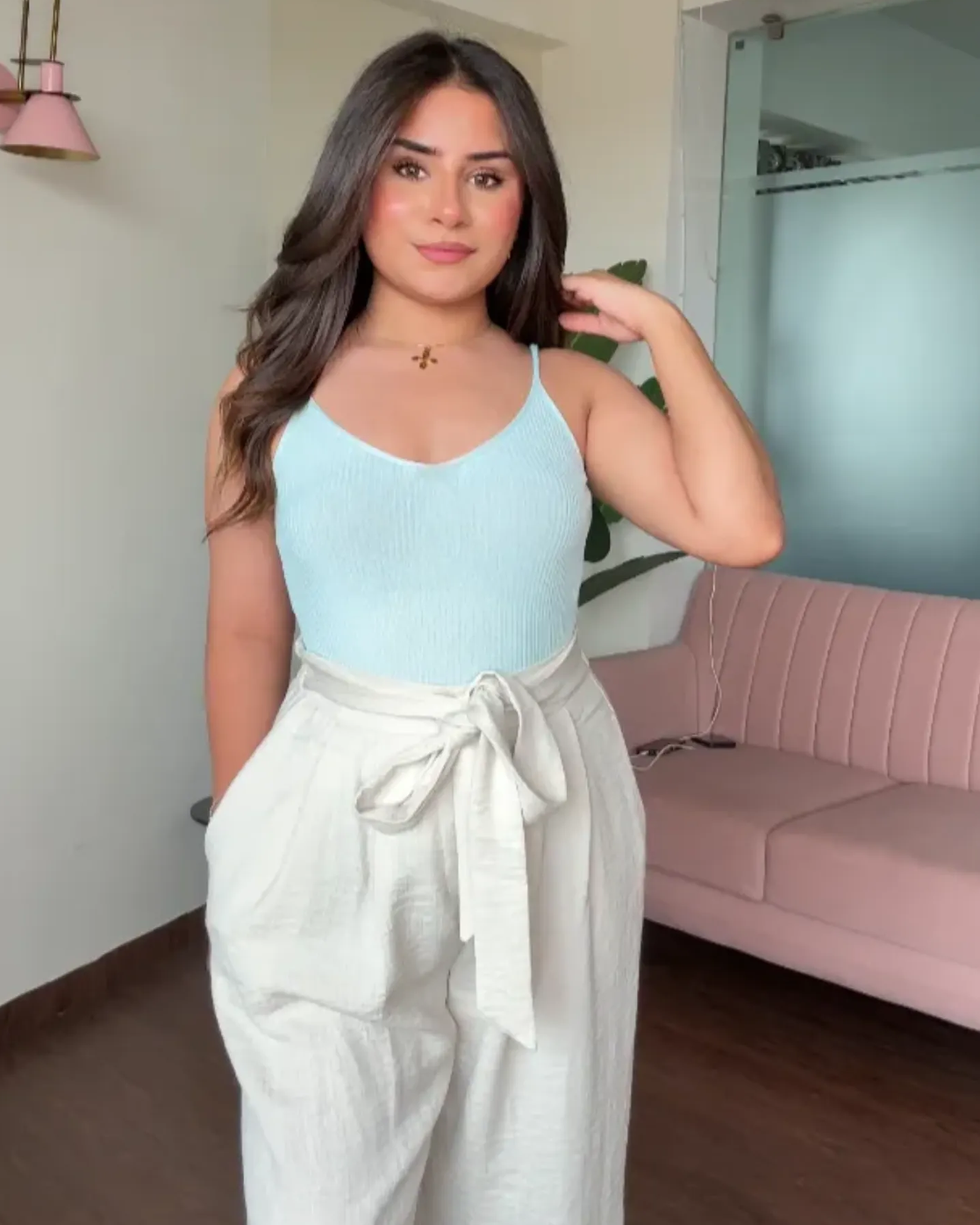 V Neck Premium Solid Cami Top