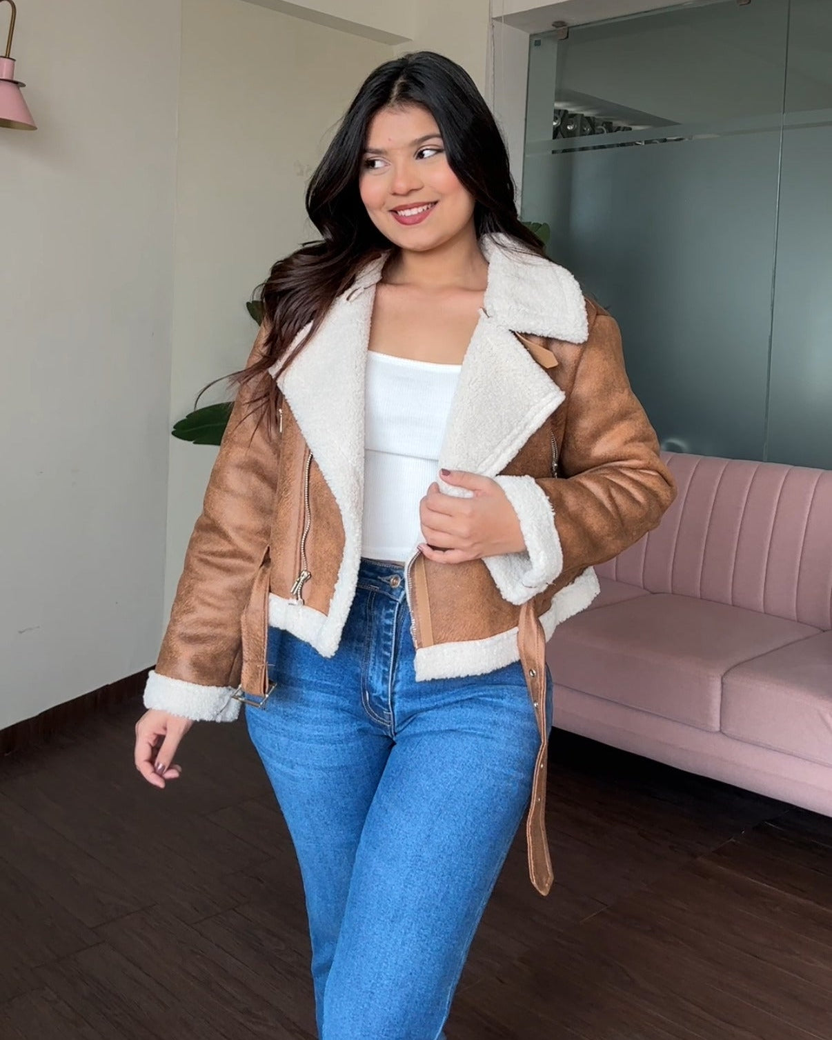 Suede Fleece Zip Up Premium Jacket