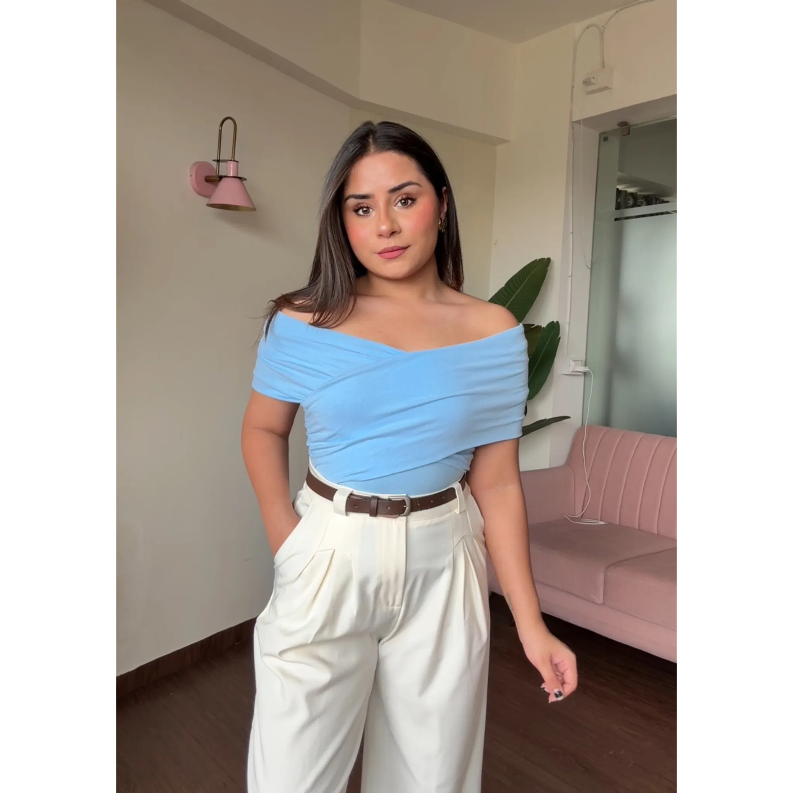 Criss Cross Off Shoulder Top