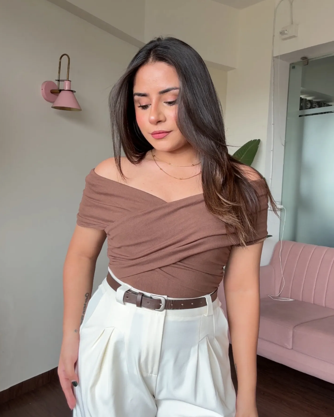 Criss Cross Off Shoulder Top