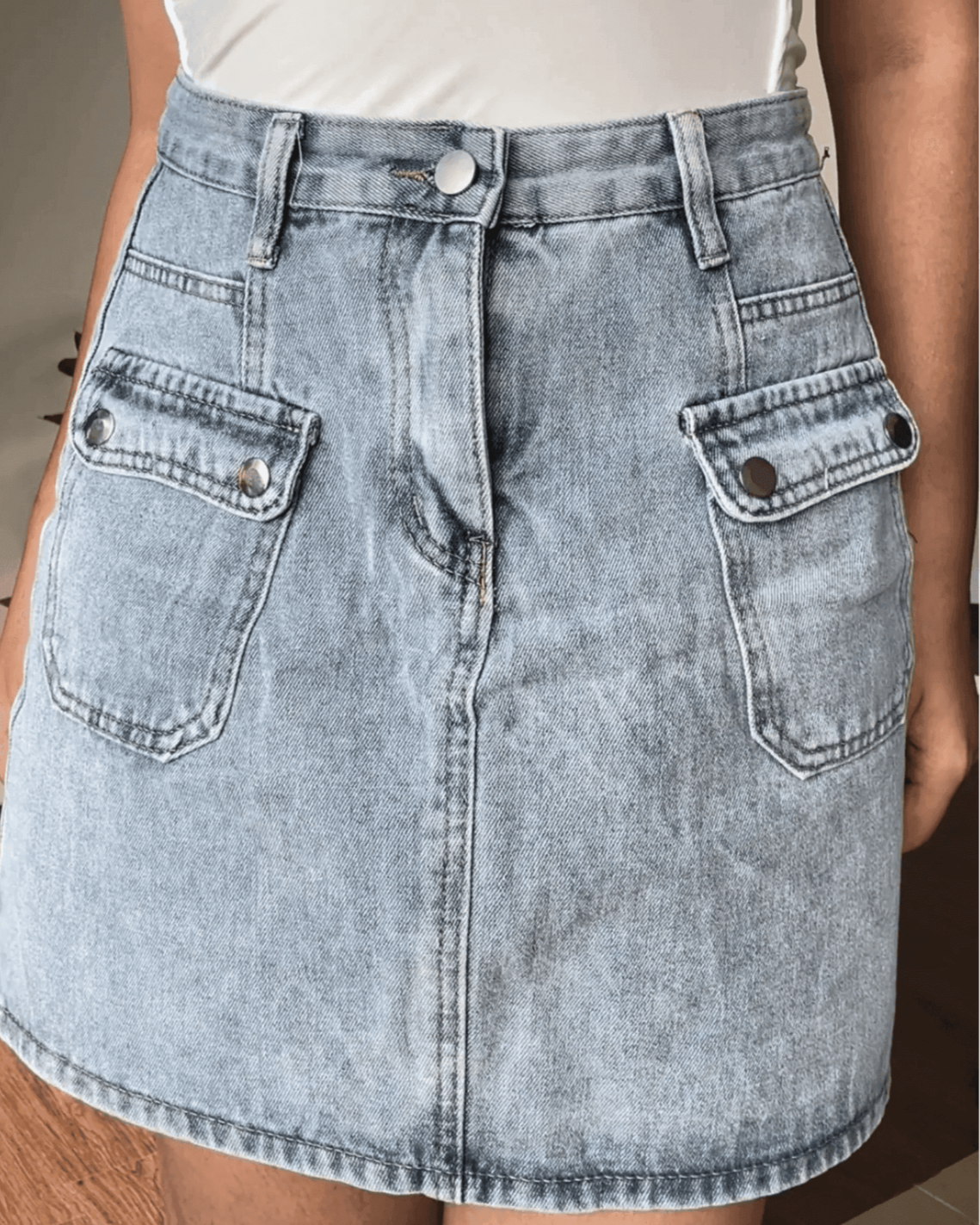 Cargo Denim Skirt