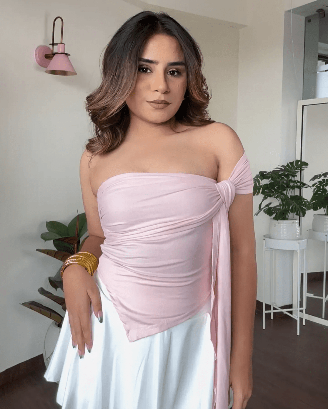 Asymmetric Hem Tie Up Top