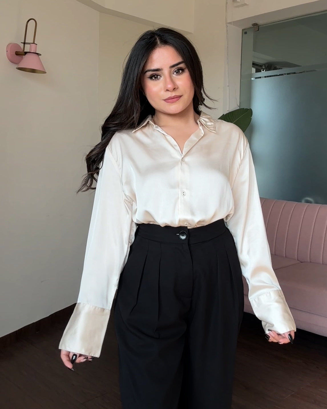 Champagne Satin Shirt