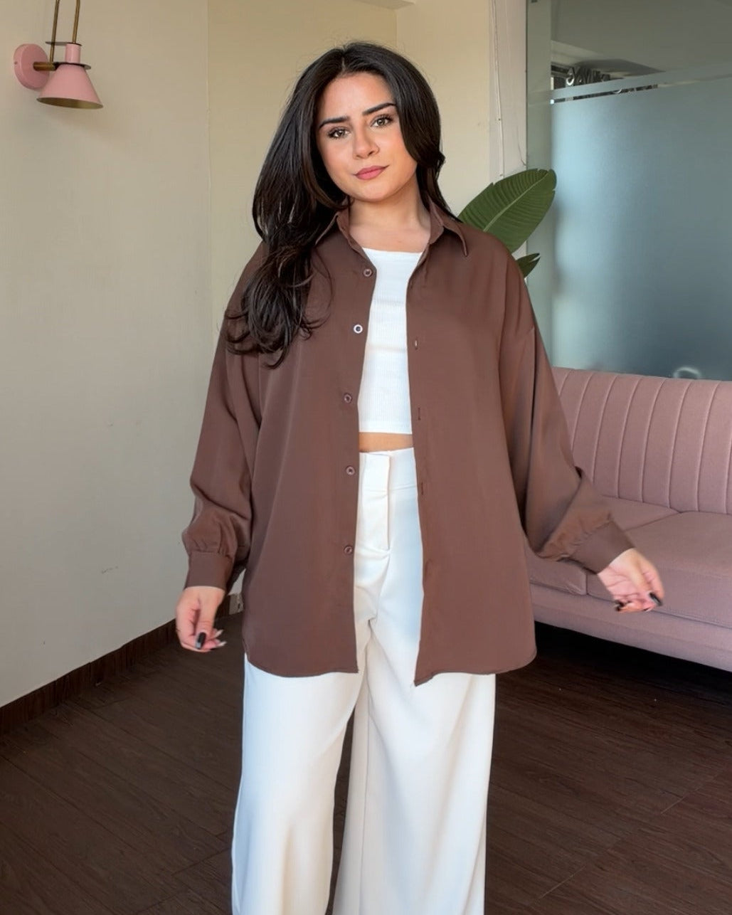 Basic Crepe Solid Shirt