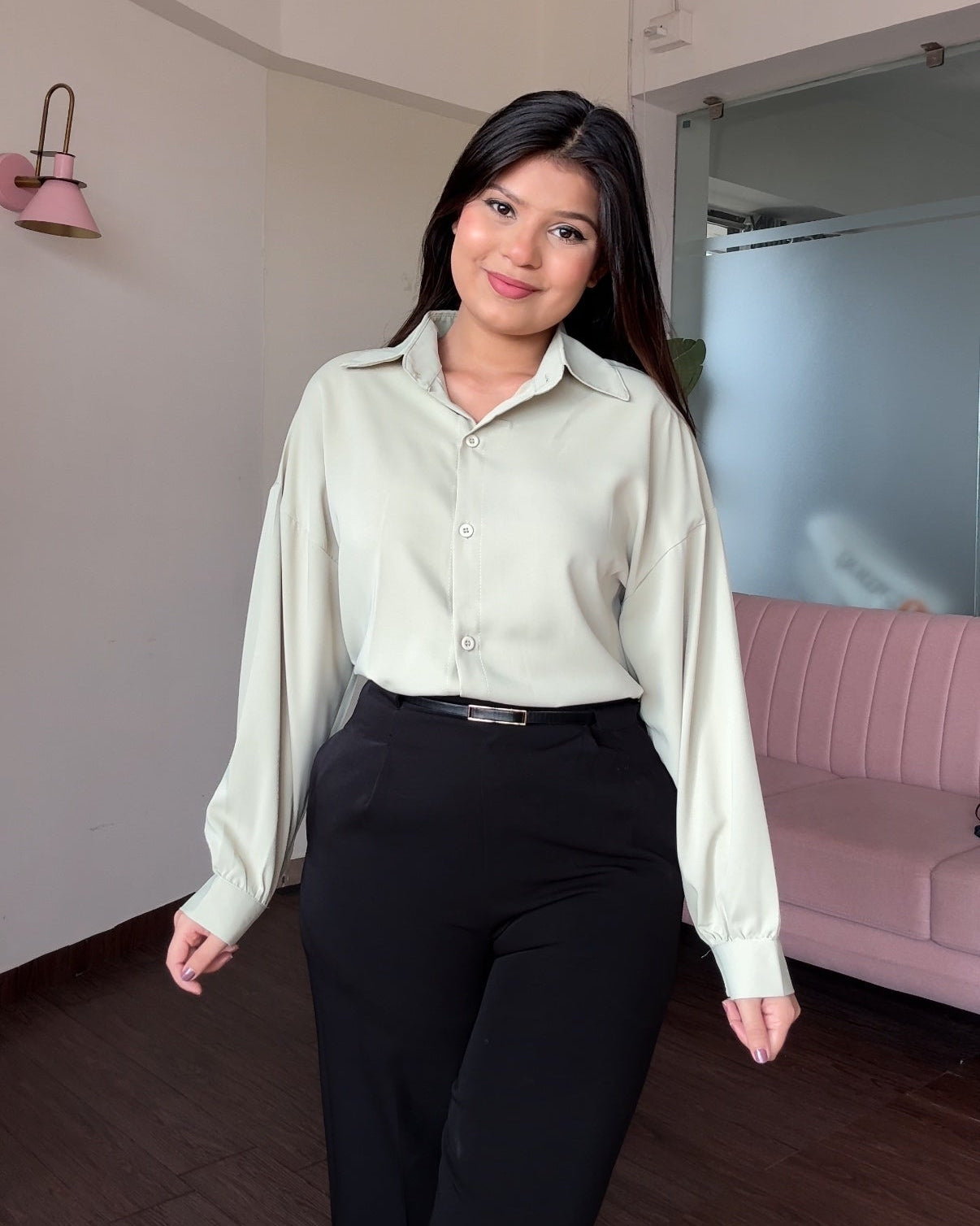 Basic Crepe Solid Shirt