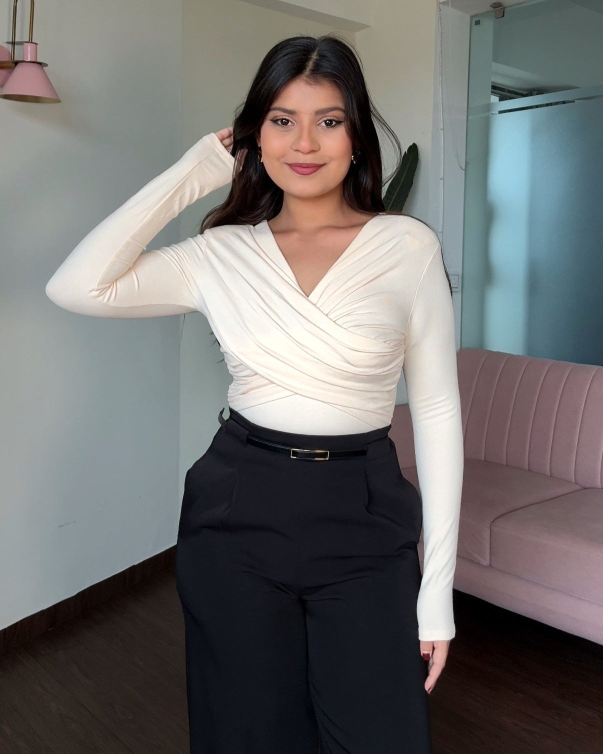 Overlap Top & Straight Fit Pants