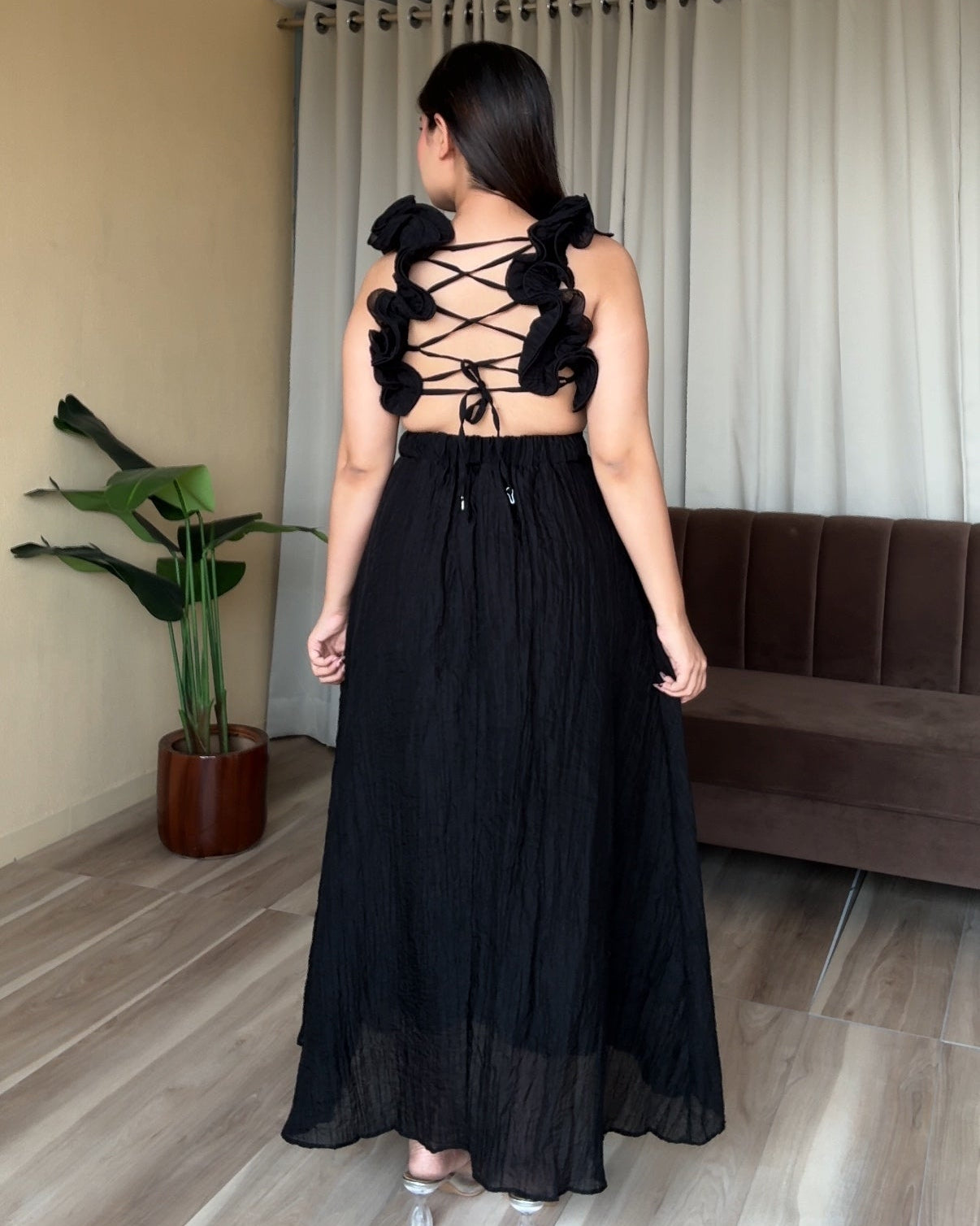 Back Tie Up Maxi Dress