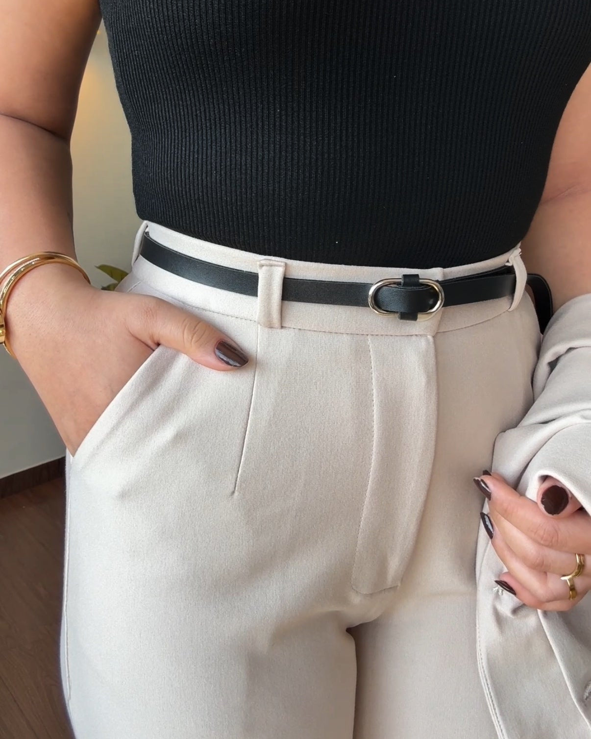 Formal Blazer And Slim Fit Trouser With Belt