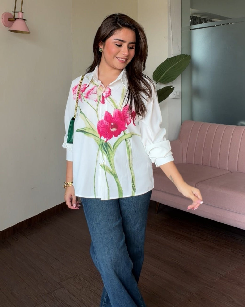 Floral Detailing Relaxed Fit Shirt