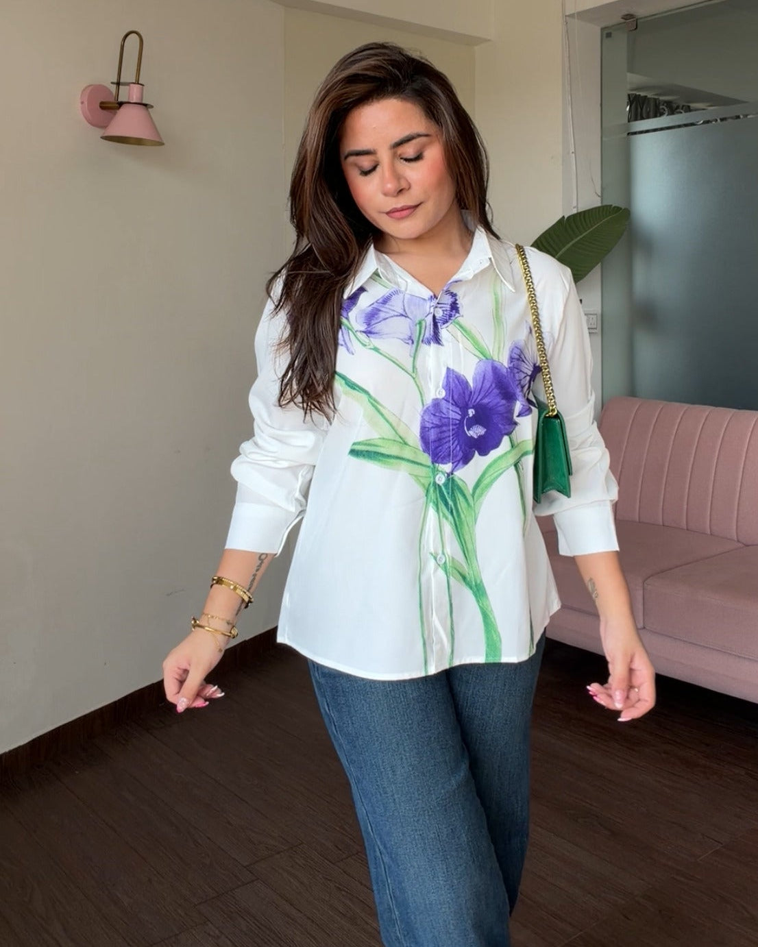 Floral Detailing Relaxed Fit Shirt