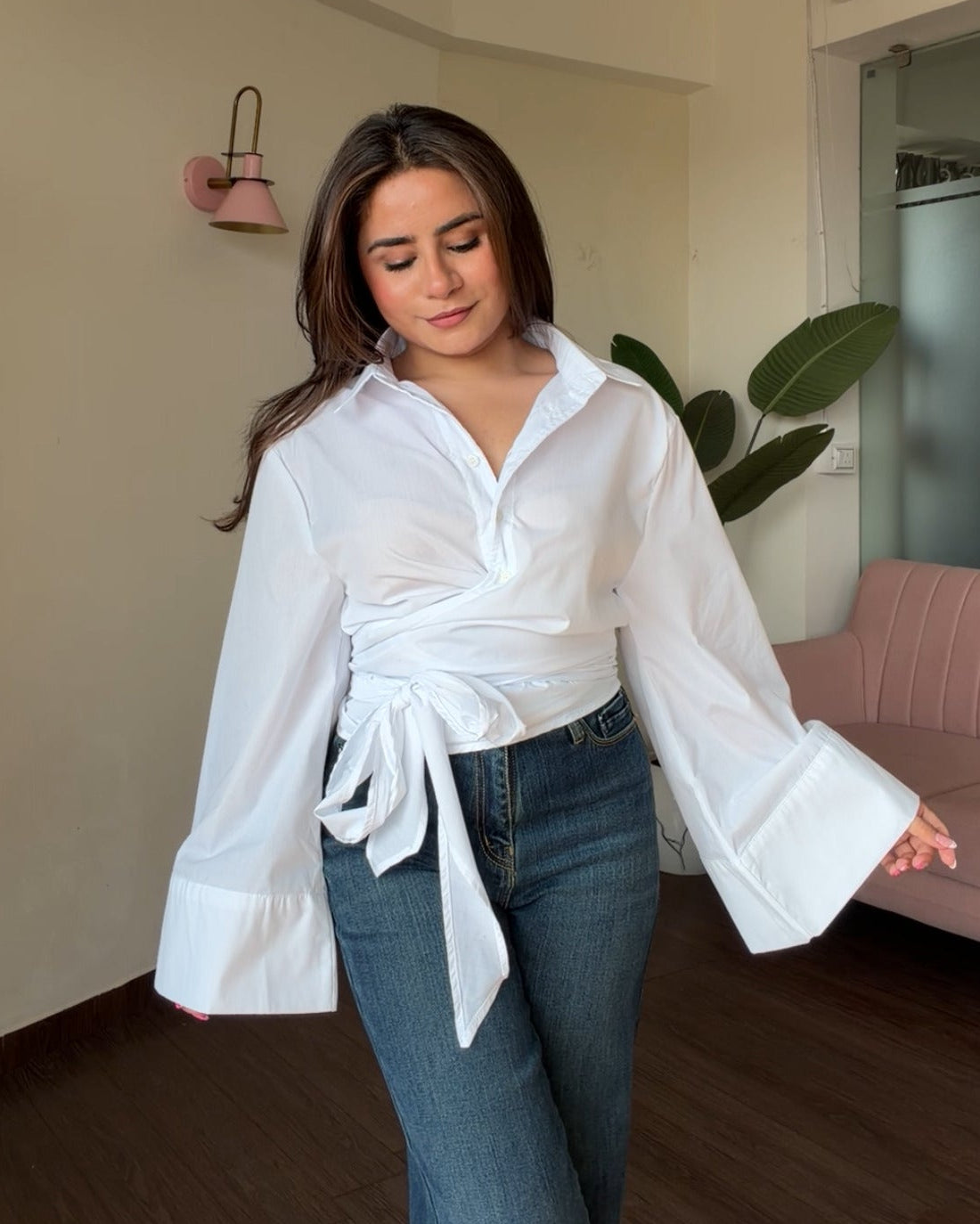 Relaxed Fit Oversized Wrap Shirt