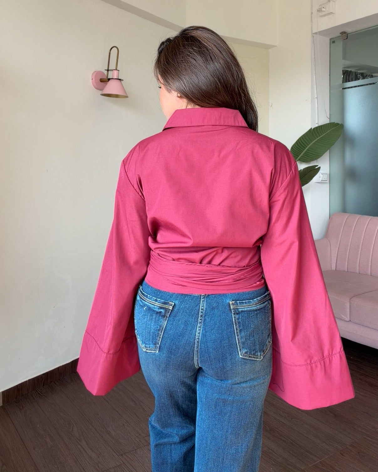 Relaxed Fit Oversized Wrap Shirt