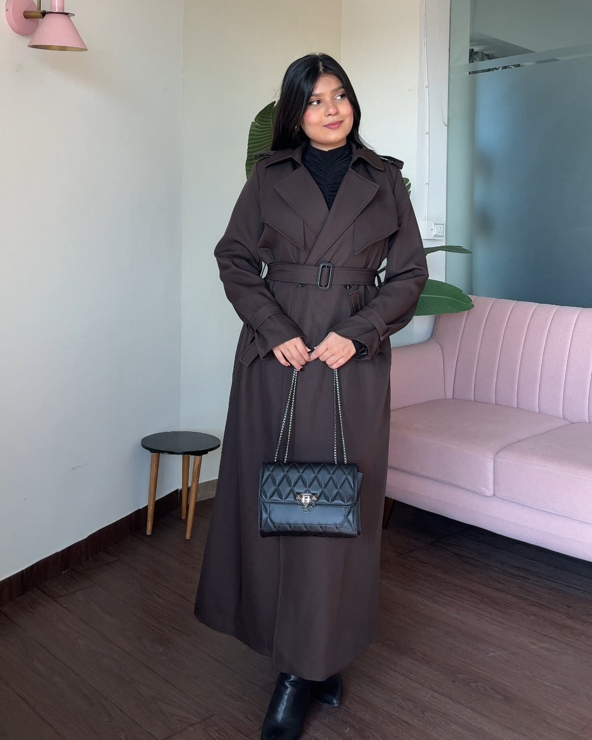 Long Fit And Flared Trench Coat