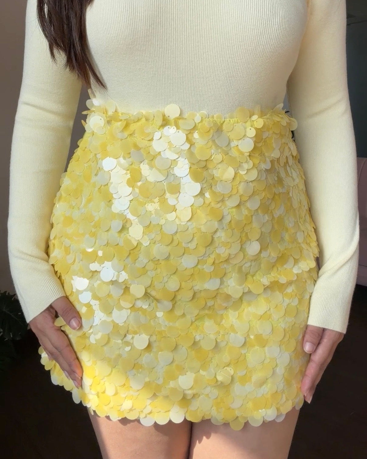 Chunky Sequin Mini Skirt