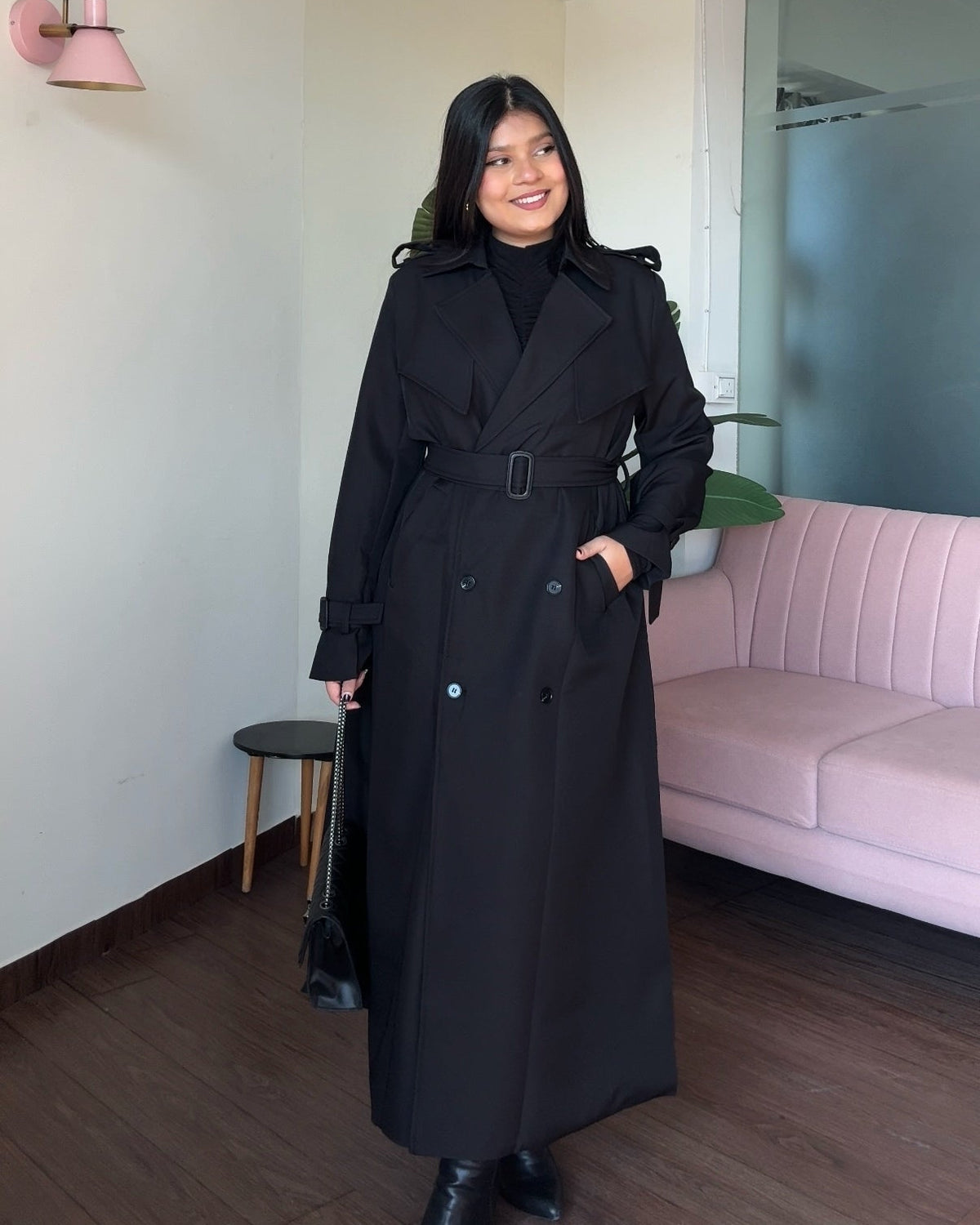Long Fit And Flared Trench Coat