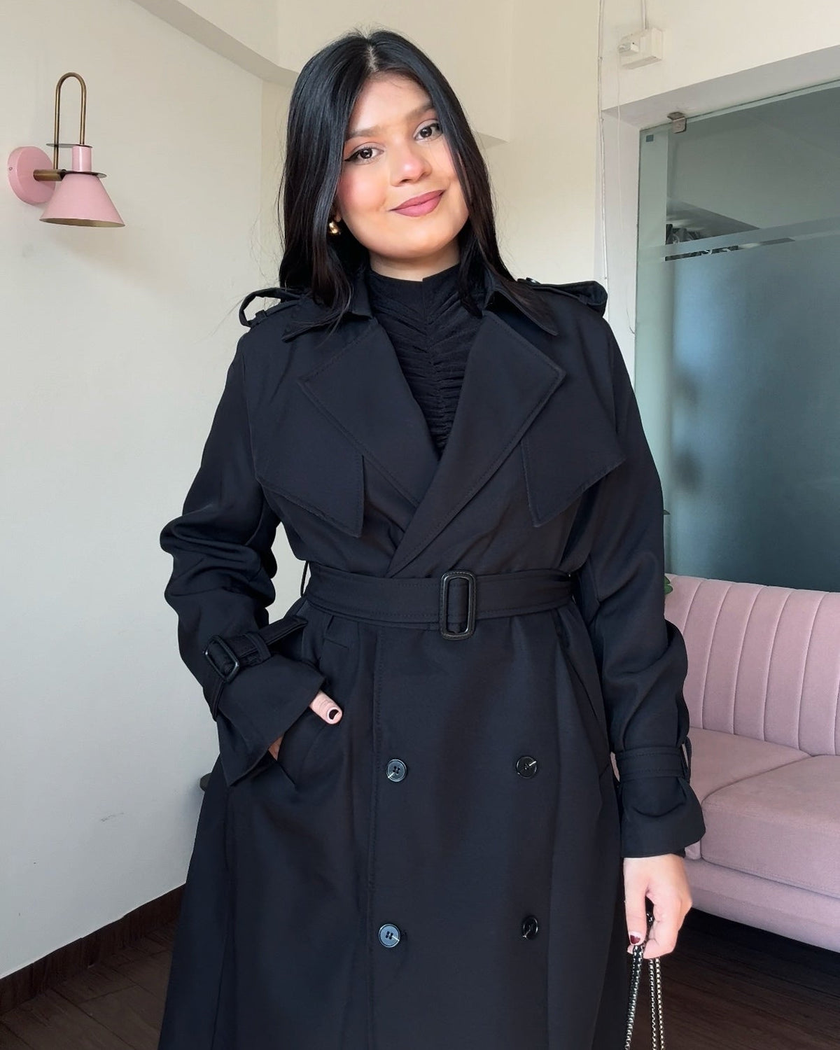 Long Fit And Flared Trench Coat