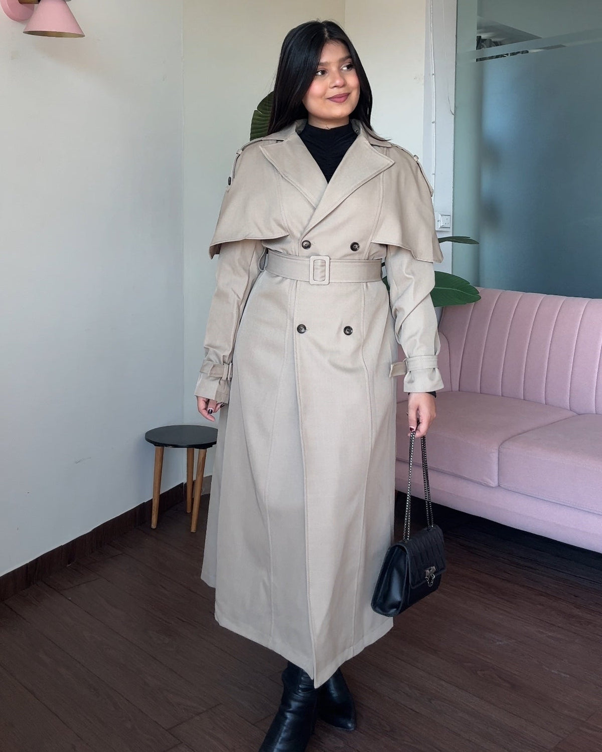 Cape Style Classic Long Trench Coat