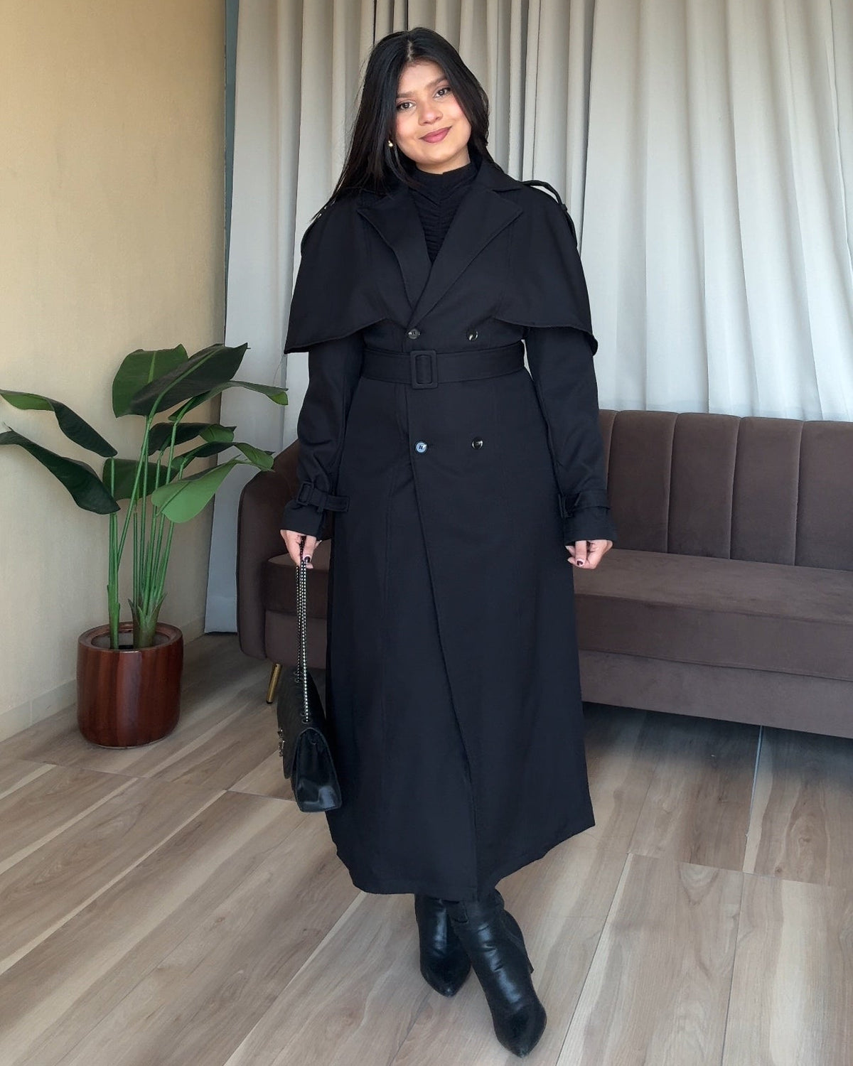 Cape Style Classic Long Trench Coat