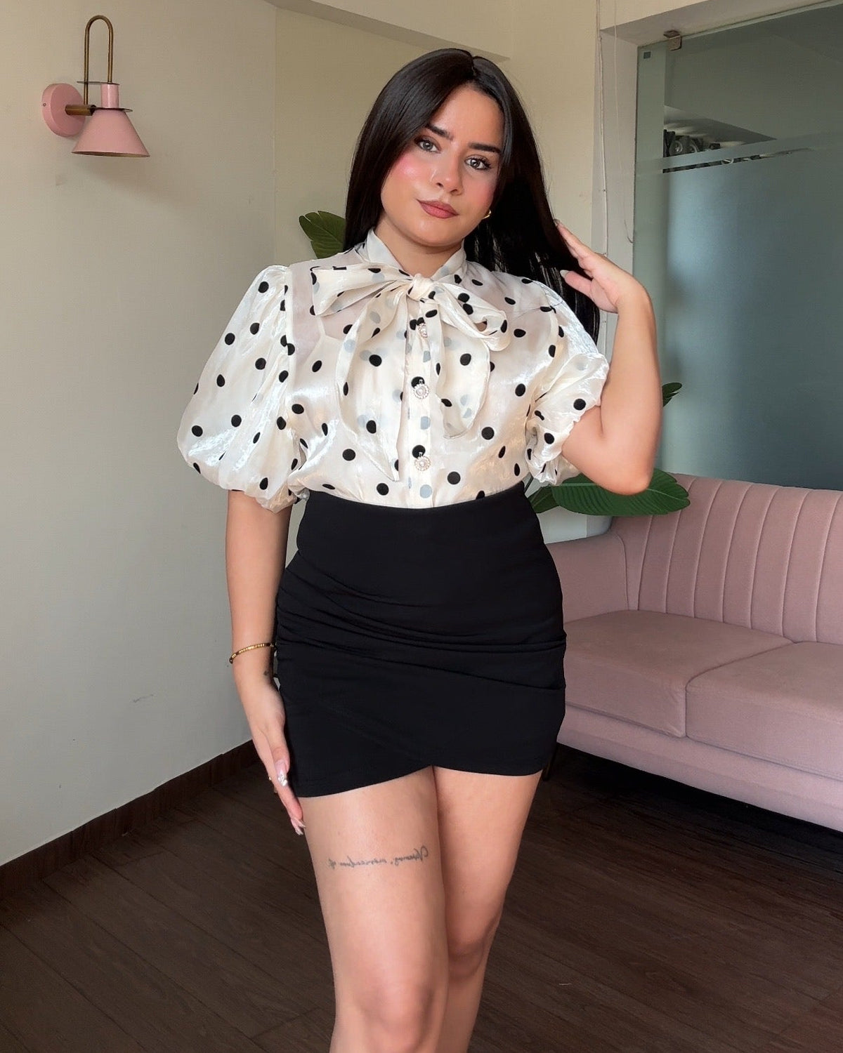 Side Ruched Basic Mini Skirt